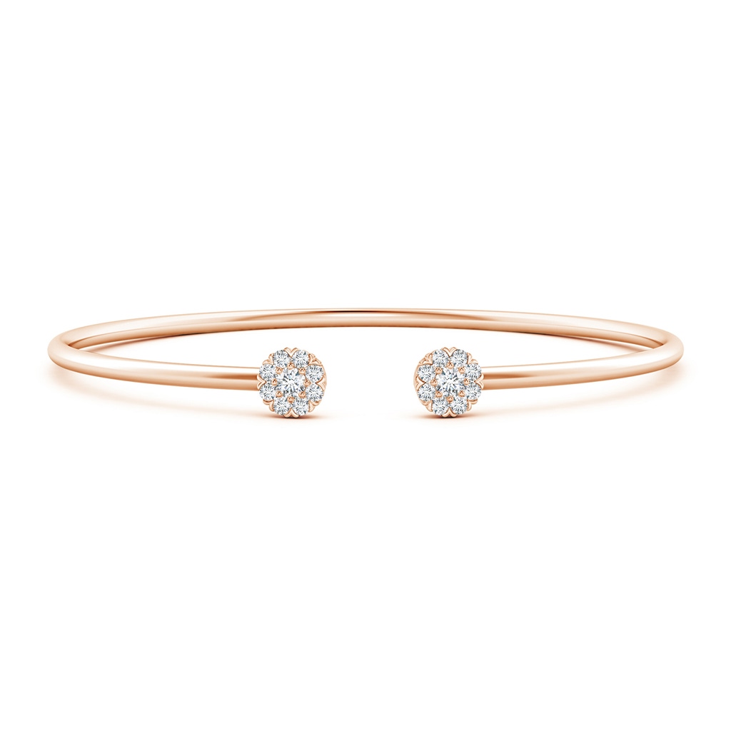 2.7mm GVS2 Diamond Halo Cluster Open Flex Bangle in Rose Gold