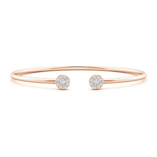 2.7mm GVS2 Diamond Halo Clustre Open Flex Bangle in Rose Gold