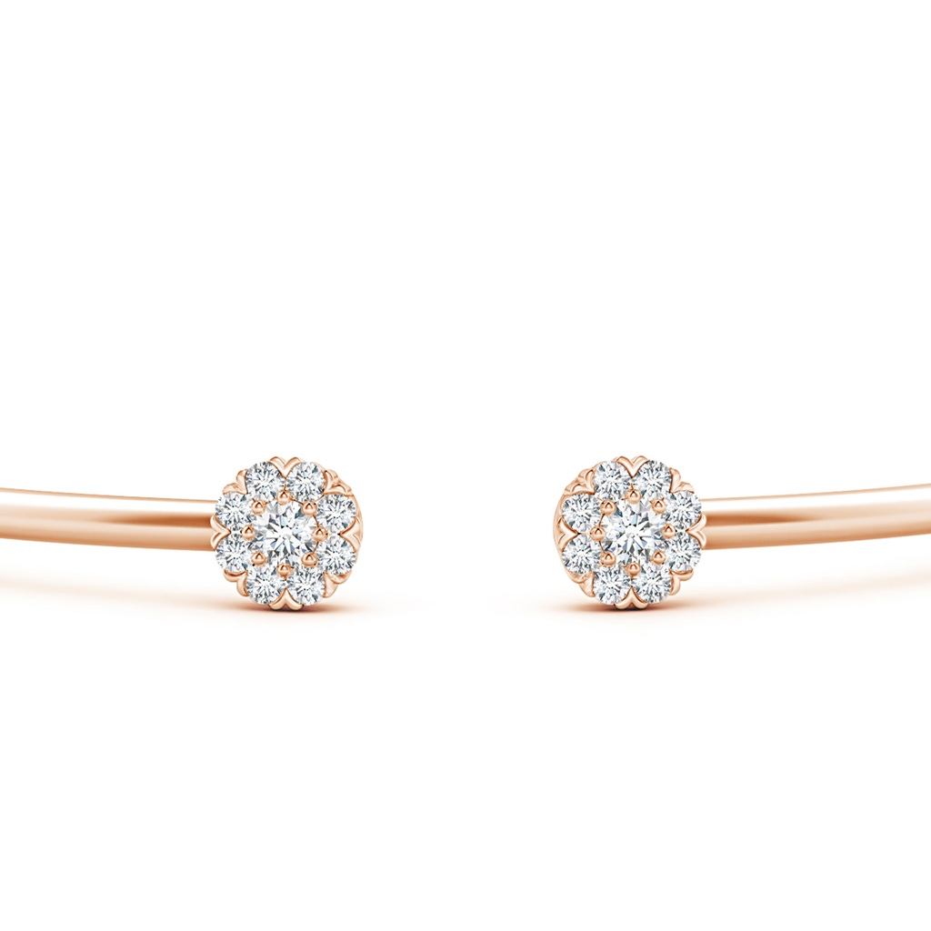 2.7mm GVS2 Diamond Halo Cluster Open Flex Bangle in Rose Gold - side 199