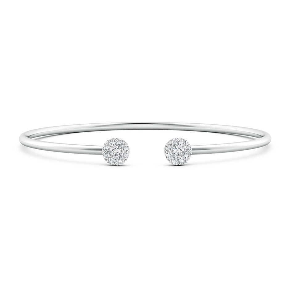 2.7mm GVS2 Diamond Halo Clustre Open Flex Bangle in White Gold 