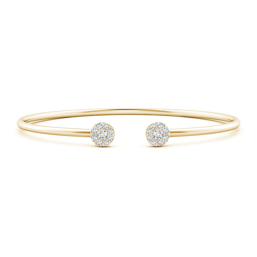 2.7mm GVS2 Diamond Halo Clustre Open Flex Bangle in Yellow Gold