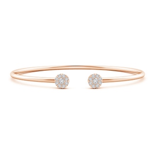 2.7mm HSI2 Diamond Halo Clustre Open Flex Bangle in Rose Gold