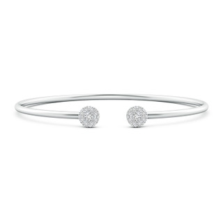 2.7mm HSI2 Diamond Halo Cluster Open Flex Bangle in White Gold