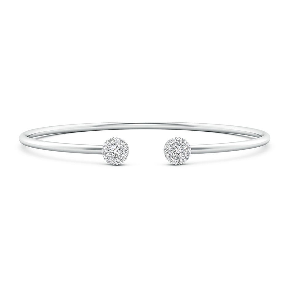 2.7mm HSI2 Diamond Halo Clustre Open Flex Bangle in White Gold 