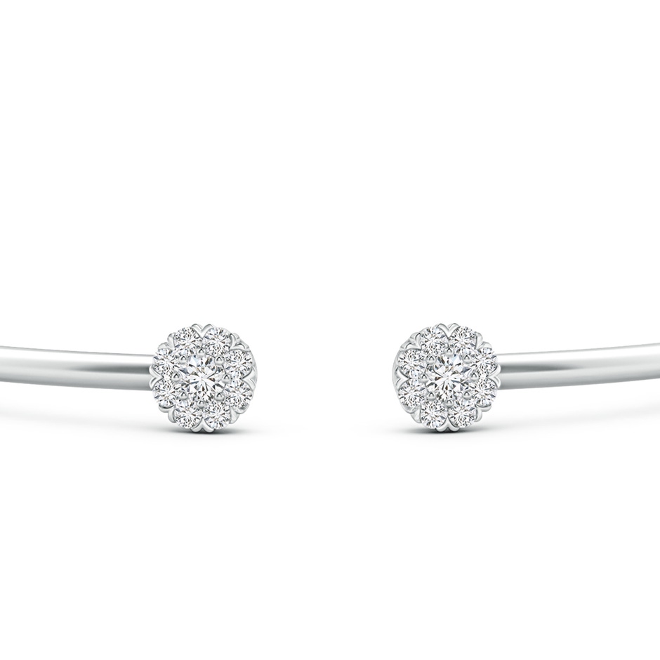 2.7mm HSI2 Diamond Halo Clustre Open Flex Bangle in White Gold side 1