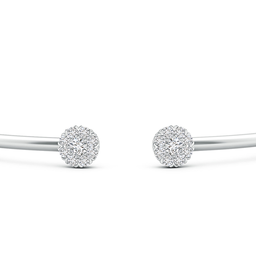 2.7mm HSI2 Diamond Halo Clustre Open Flex Bangle in White Gold - side 199