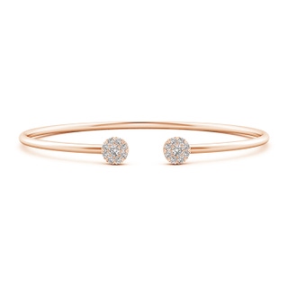 2.7mm IJI1I2 Diamond Halo Clustre Open Flex Bangle in Rose Gold