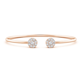 3.4mm GVS2 Diamond Halo Clustre Open Flex Bangle in 10K Rose Gold