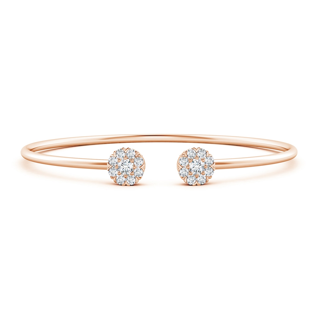 3.4mm GVS2 Diamond Halo Clustre Open Flex Bangle in Rose Gold