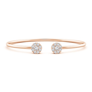 3.4mm GVS2 Diamond Halo Cluster Open Flex Bangle in Rose Gold