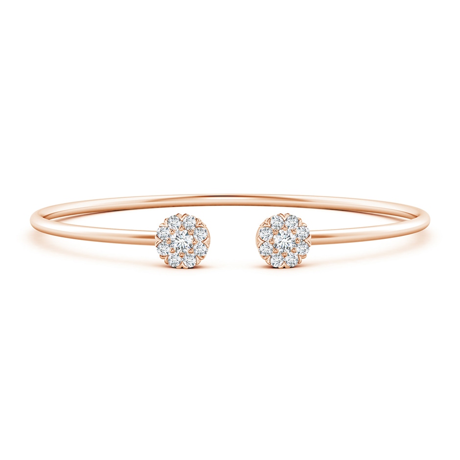 3.4mm GVS2 Diamond Halo Clustre Open Flex Bangle in Rose Gold 
