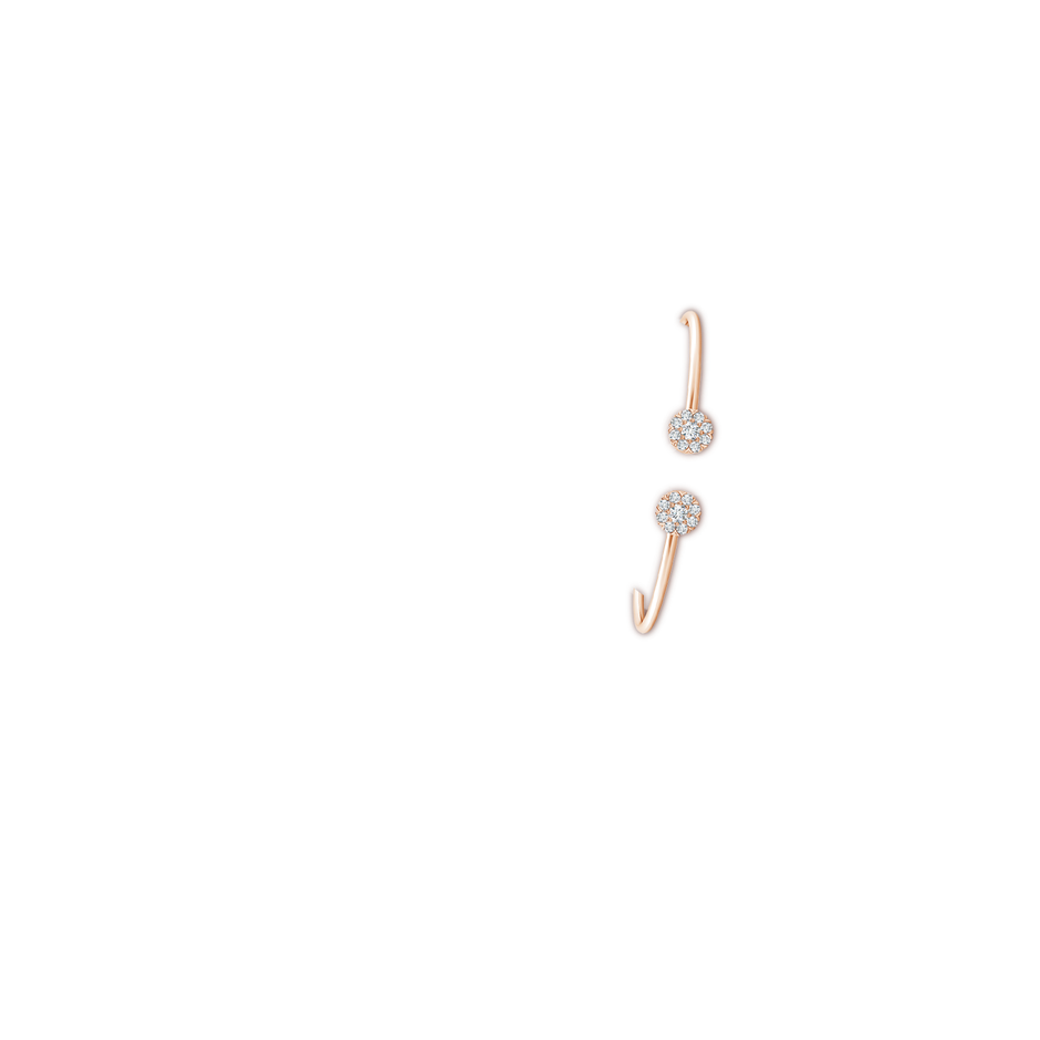 3.4mm GVS2 Diamond Halo Clustre Open Flex Bangle in Rose Gold brac