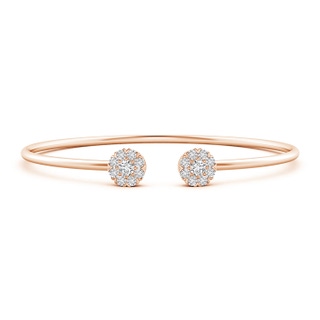 3.4mm HSI2 Diamond Halo Cluster Open Flex Bangle in Rose Gold