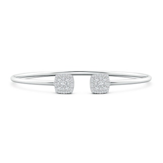 2.5mm GVS2 Round Diamond Cushion Halo Open Flex Bangle in White Gold