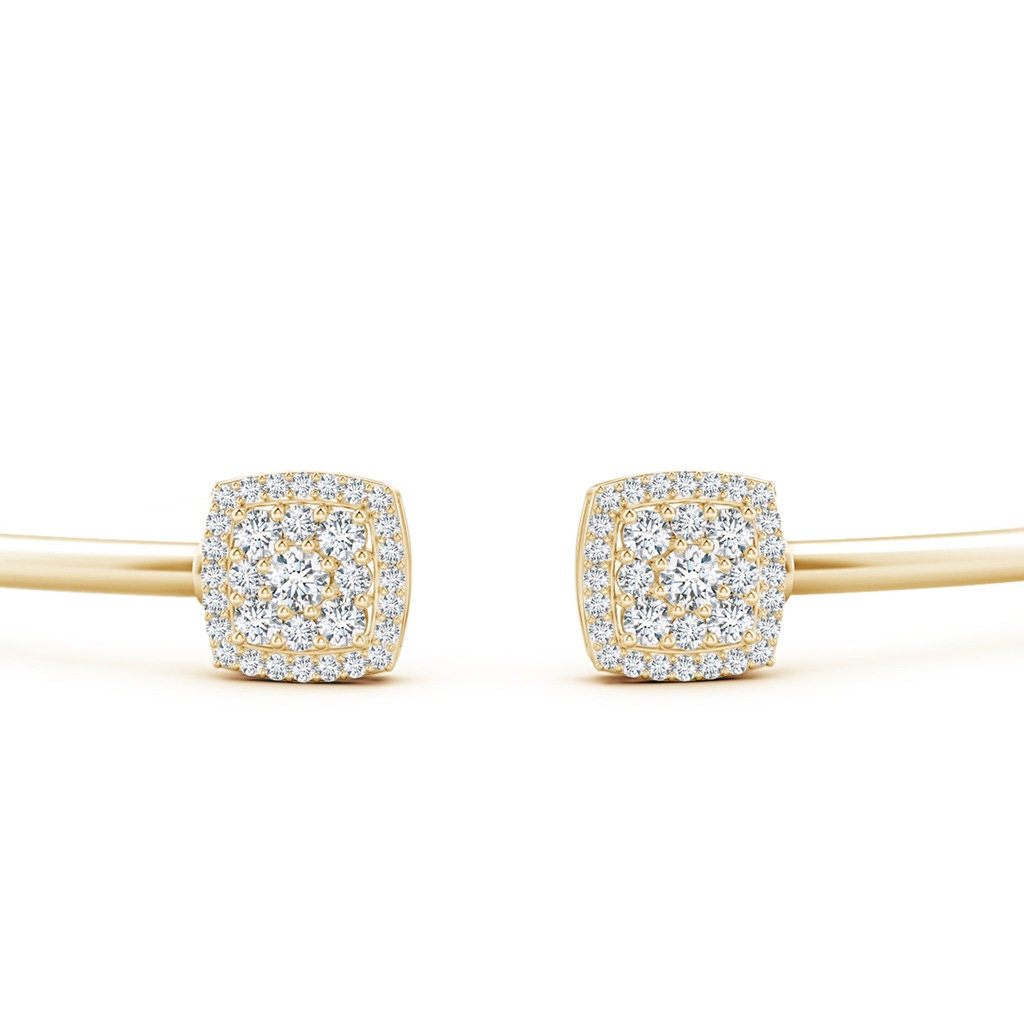 2.5mm GVS2 Round Diamond Cushion Halo Open Flex Bangle in Yellow Gold - side 199