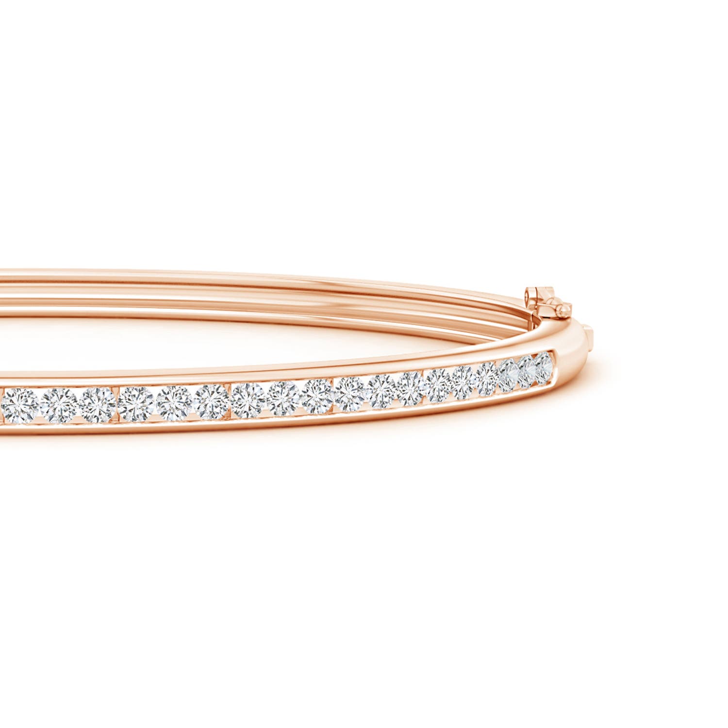 1.95mm HSI2 Classic Channel-Set Round Diamond Bangle in Rose Gold