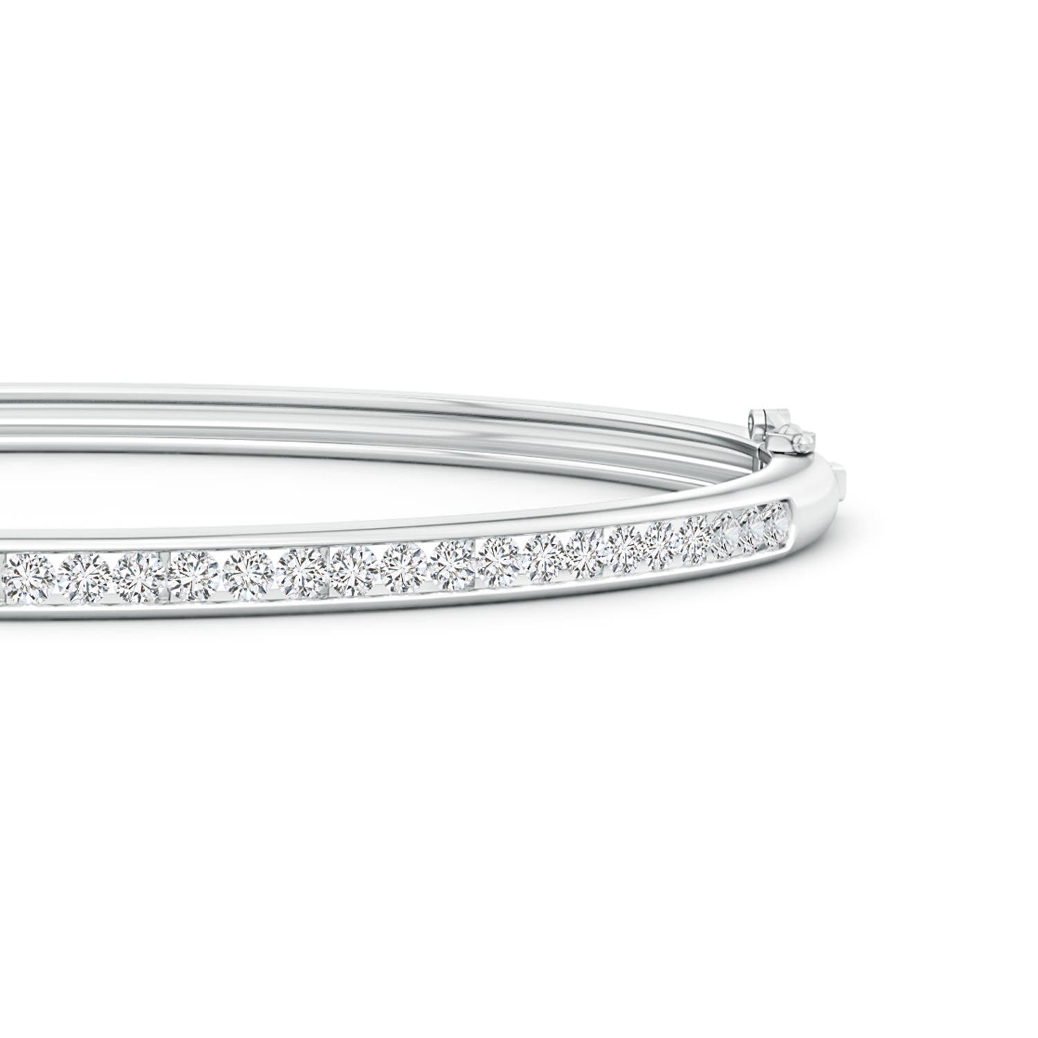 1.95mm HSI2 Classic Channel-Set Round Diamond Bangle in White Gold