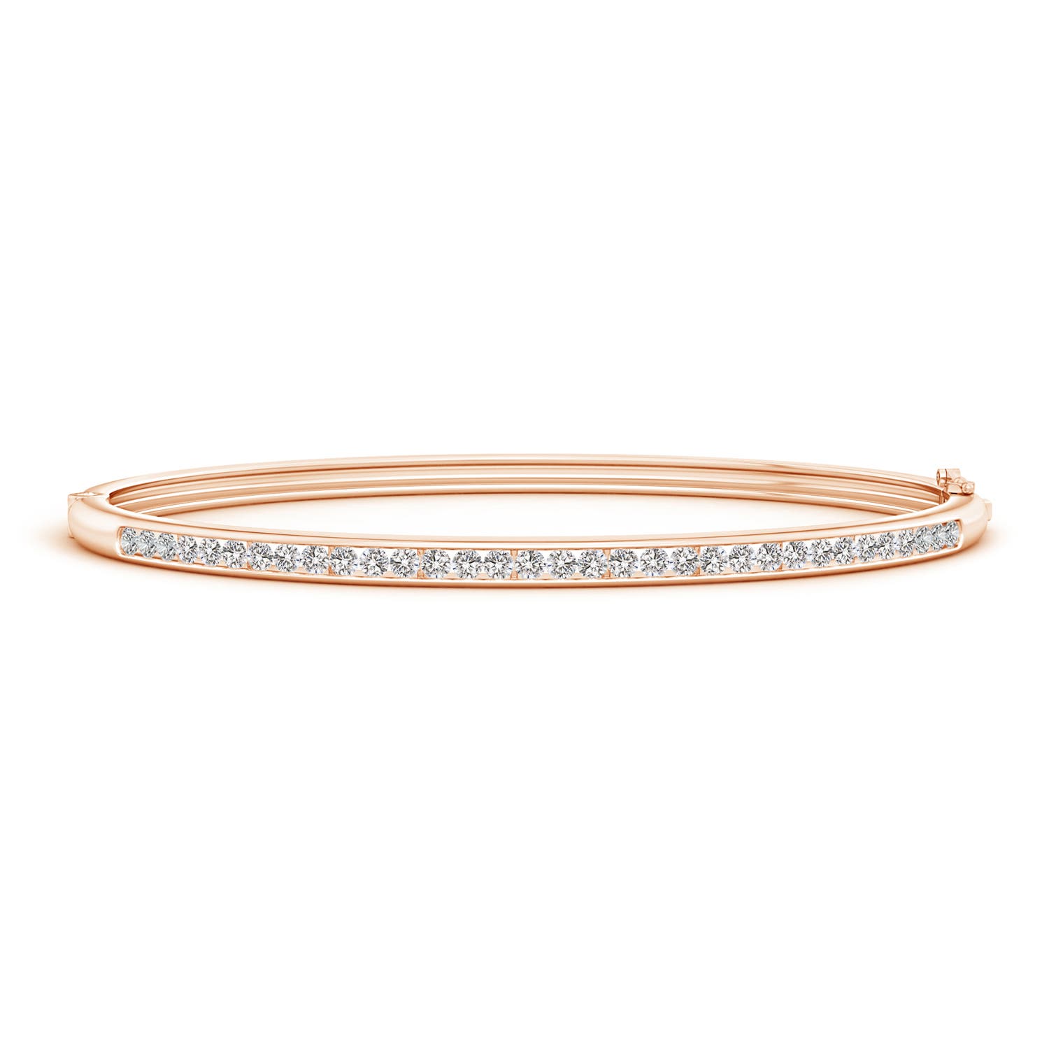 1.95mm IJI1I2 Classic Channel-Set Round Diamond Bangle in Rose Gold