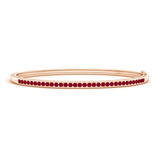 2mm AA Classic Channel-Set Round Ruby Bangle in 10K Rose Gold
