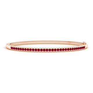 2mm AA Classic Channel-Set Round Ruby Bangle in 9K Rose Gold