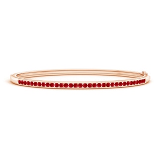 2mm AAA Classic Channel-Set Round Ruby Bangle in 10K Rose Gold