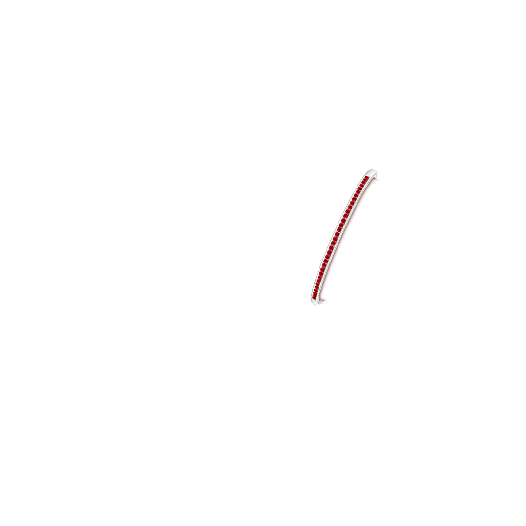 2mm AAA Classic Channel-Set Round Ruby Bangle in White Gold - body_arm