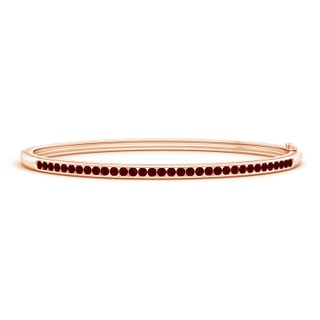 2mm AAAA Classic Channel-Set Round Ruby Bangle in Rose Gold