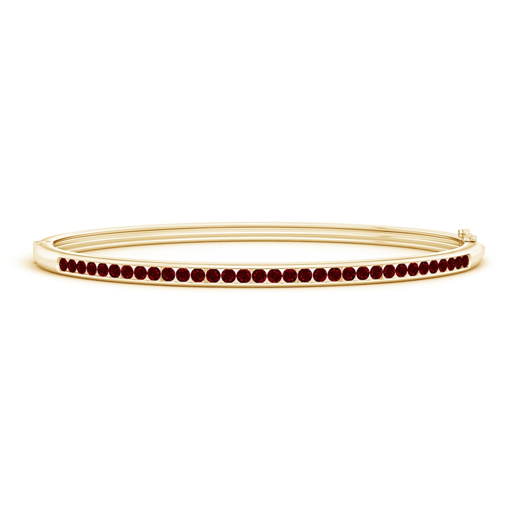2mm AAAA Classic Channel-Set Round Ruby Bangle in Yellow Gold