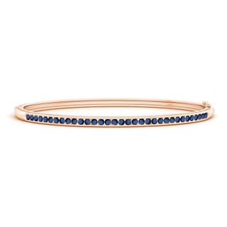 2mm AA Classic Channel-Set Round Blue Sapphire Bangle in 9K Rose Gold