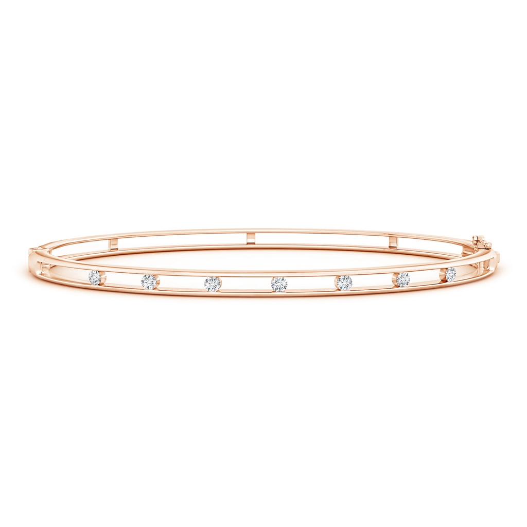 2mm GVS2 Channel-Set Round Station Diamond Bangle in Rose Gold