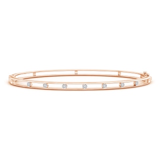 2mm HSI2 Channel-Set Round Station Diamond Bangle in 9K Rose Gold