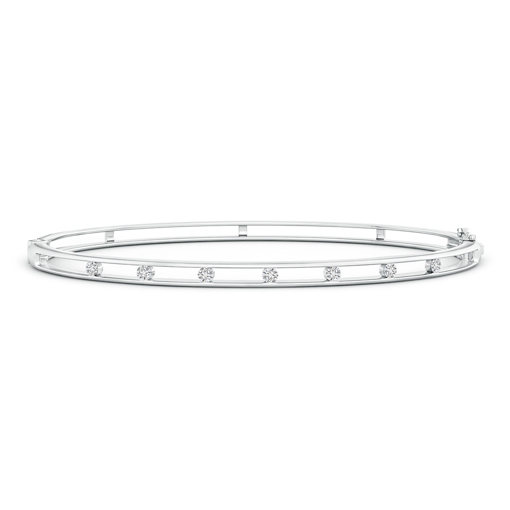 2mm HSI2 Channel-Set Round Station Diamond Bangle in White Gold