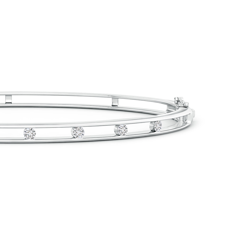 2mm HSI2 Channel-Set Round Station Diamond Bangle in White Gold Side-1