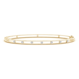 2mm HSI2 Channel-Set Round Station Diamond Bangle in Yellow Gold