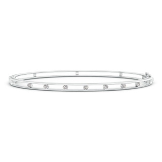 2mm IJI1I2 Channel-Set Round Station Diamond Bangle in 10K White Gold