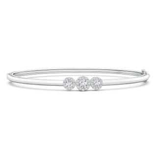 3.5mm GVS2 Graduating Round Triple Diamond Halo Bangle  in White Gold