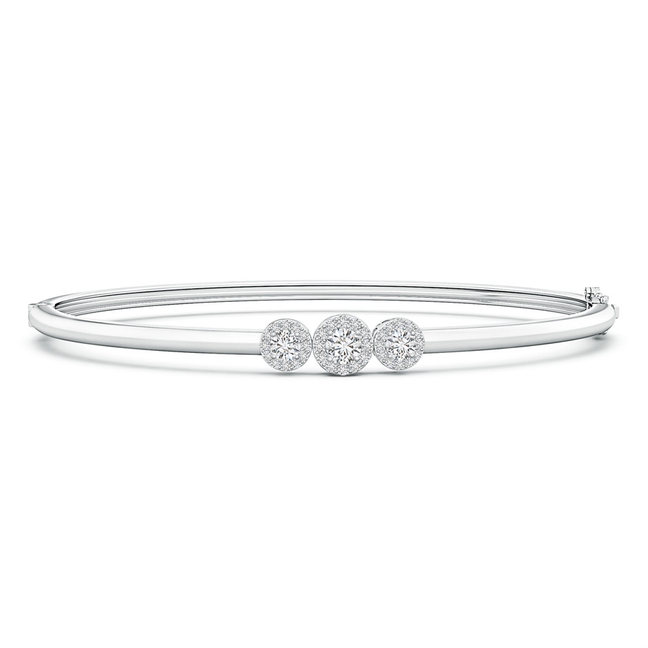 3.5mm HSI2 Graduating Round Triple Diamond Halo Bangle  in White Gold 