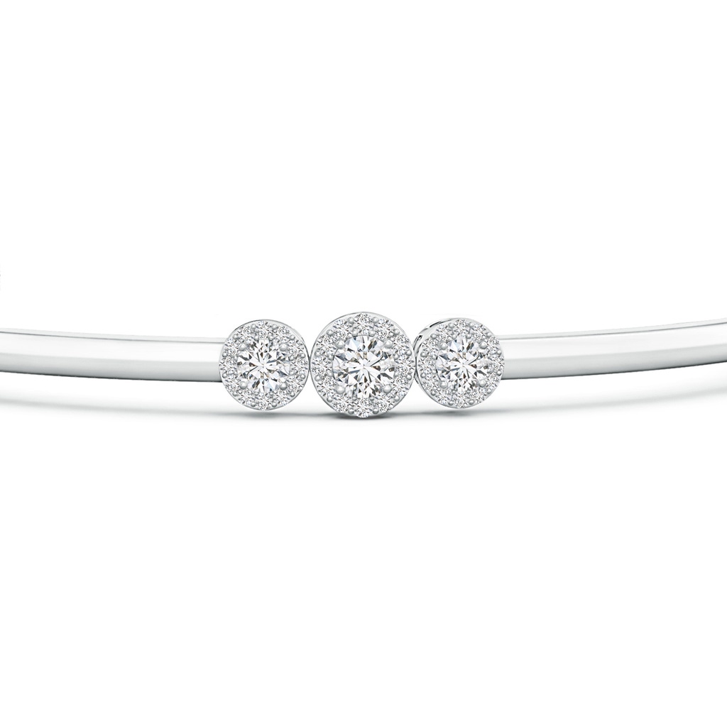 3.5mm HSI2 Graduating Round Triple Diamond Halo Bangle  in White Gold Side 1