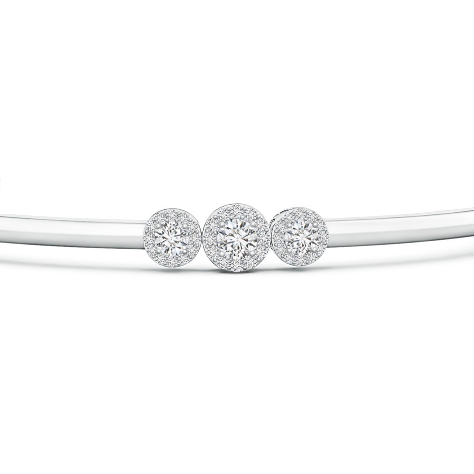 3.5mm HSI2 Graduating Round Triple Diamond Halo Bangle  in White Gold side 1