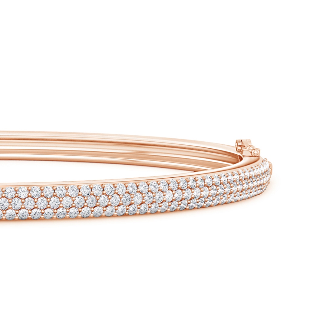 1.1mm HSI2 Prong-Set Round Diamond Bangle Bracelet in Rose Gold Side 1