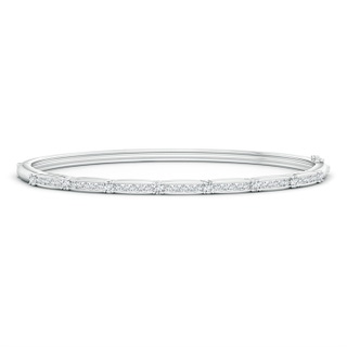 2.2mm GVS2 Channel-Set Diamond Bangle Bracelet with Hinged Clip in White Gold