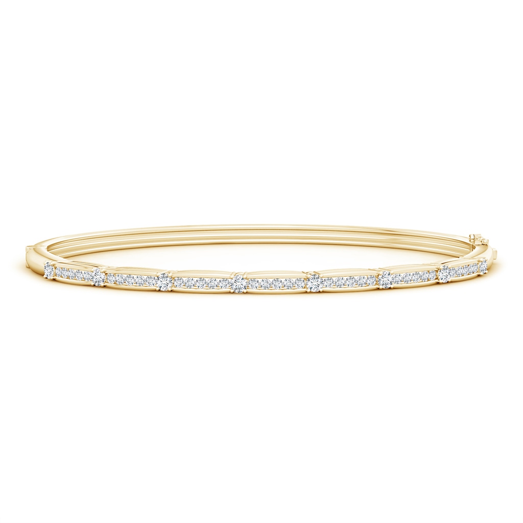 2.2mm GVS2 Channel-Set Diamond Bangle Bracelet with Hinged Clip in Yellow Gold