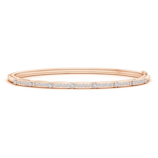 2.2mm HSI2 Channel-Set Diamond Bangle Bracelet with Hinged Clip in Rose Gold