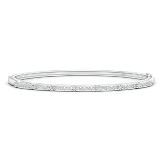 2.2mm HSI2 Channel-Set Diamond Bangle Bracelet with Hinged Clip in White Gold