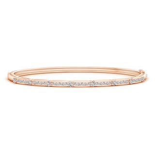 2.2mm IJI1I2 Channel-Set Diamond Bangle Bracelet with Hinged Clip in 10K Rose Gold