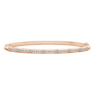 2.2mm KI3 Channel-Set Diamond Bangle Bracelet with Hinged Clip in 10K Rose Gold