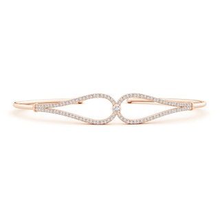 1.9mm GVS2 Prong-Set Round Diamond Teardrop Flex Tube Bangle in Rose Gold