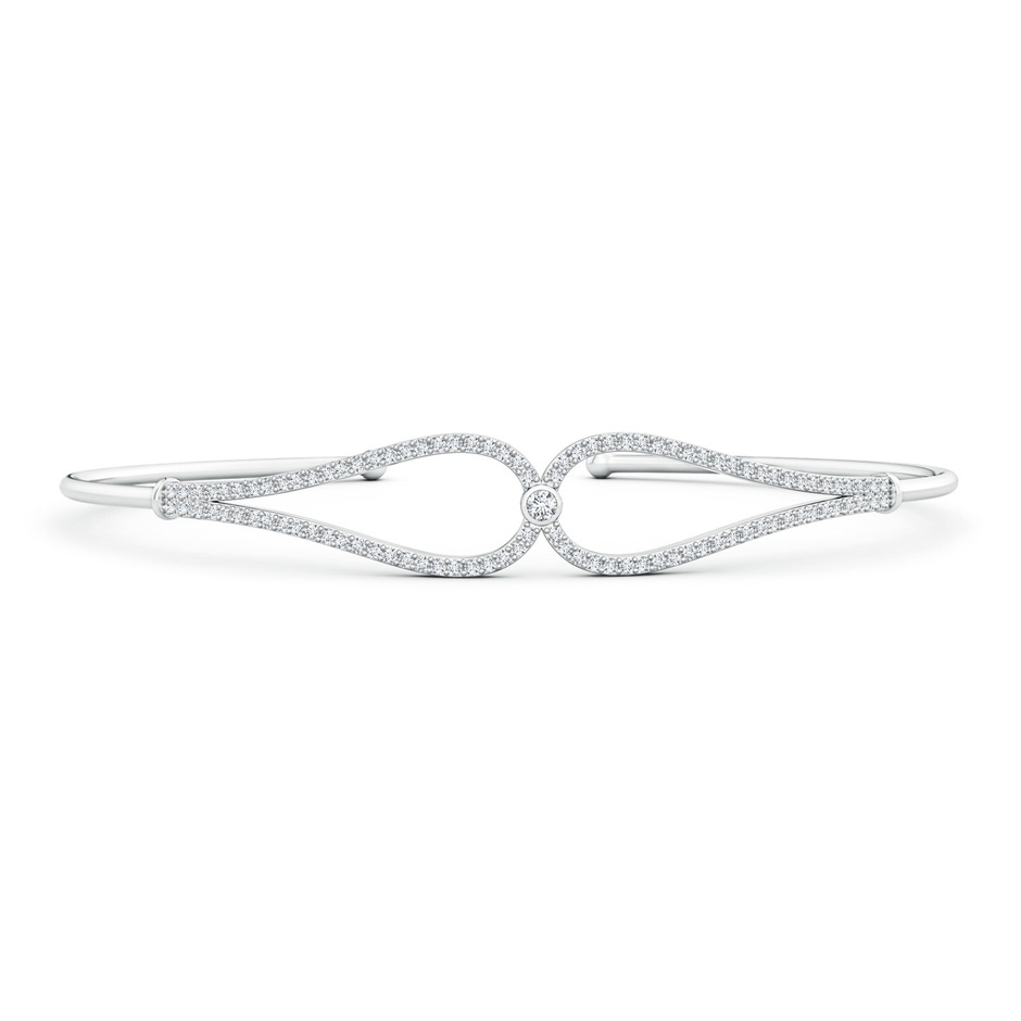 1.9mm GVS2 Prong-Set Round Diamond Teardrop Flex Tube Bangle in White Gold 