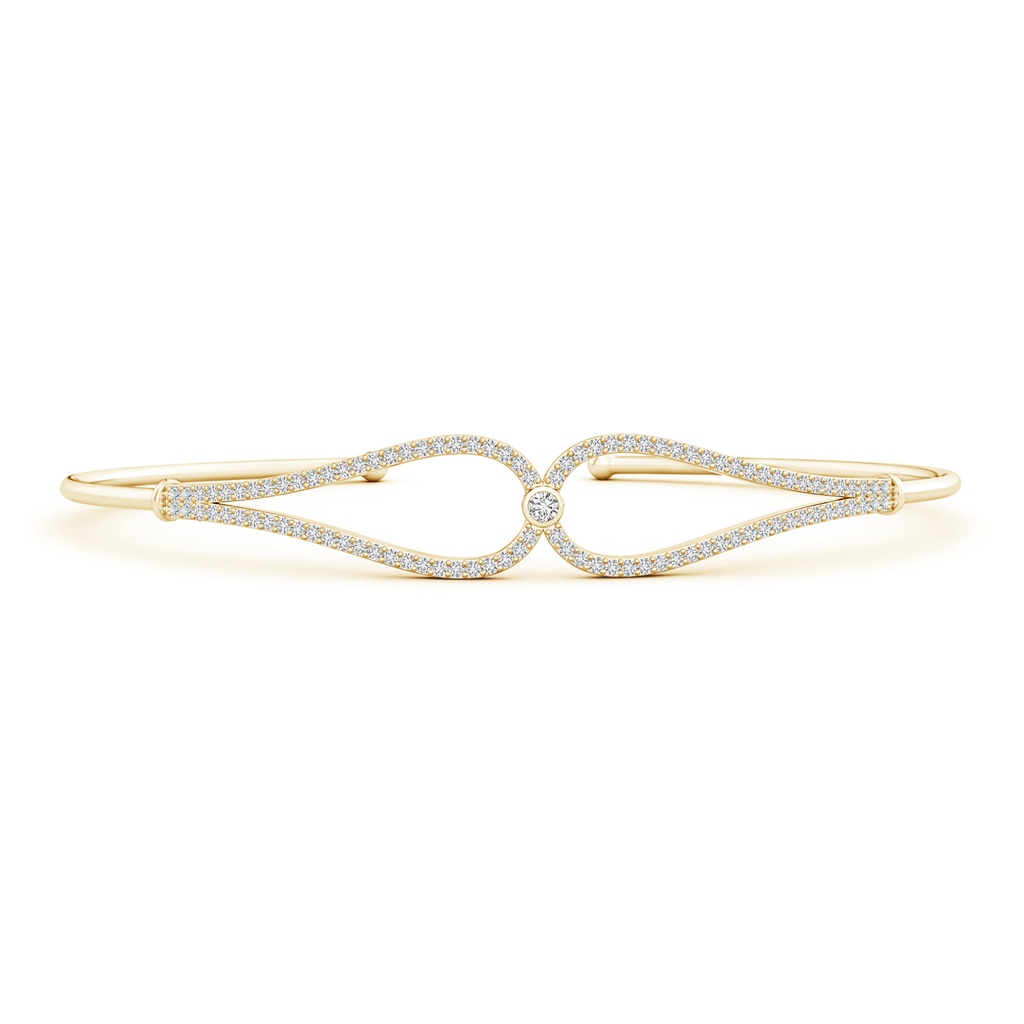 1.9mm HSI2 Prong-Set Round Diamond Teardrop Flex Tube Bangle in Yellow Gold