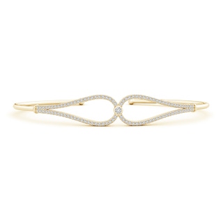 1.9mm HSI2 Prong-Set Round Diamond Teardrop Flex Tube Bangle in Yellow Gold